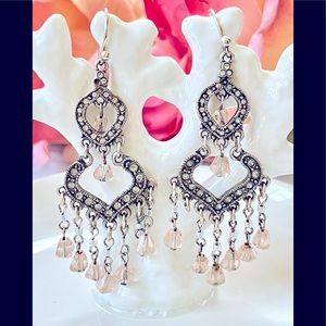 5 for $25 Sale! Bohemian Lt. Pink Glass Earrings